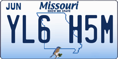 MO license plate YL6H5M