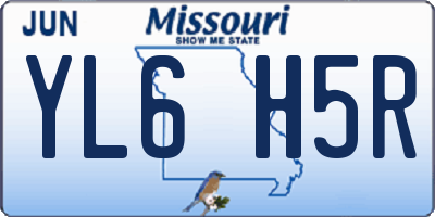 MO license plate YL6H5R