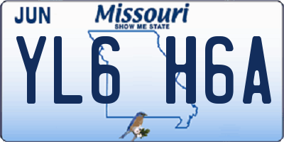 MO license plate YL6H6A