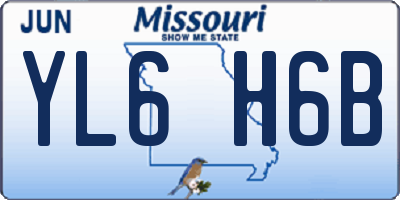 MO license plate YL6H6B