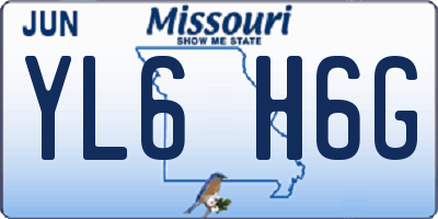 MO license plate YL6H6G
