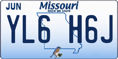 MO license plate YL6H6J