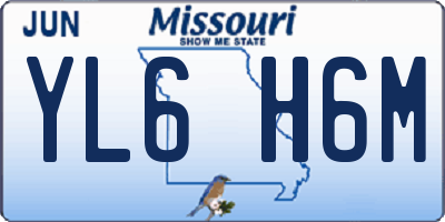 MO license plate YL6H6M