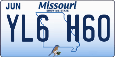 MO license plate YL6H6O