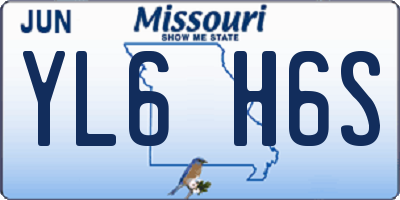 MO license plate YL6H6S