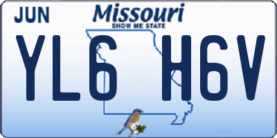 MO license plate YL6H6V