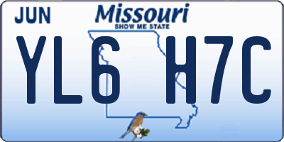 MO license plate YL6H7C