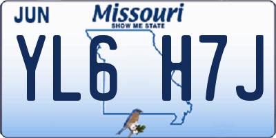 MO license plate YL6H7J