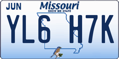 MO license plate YL6H7K