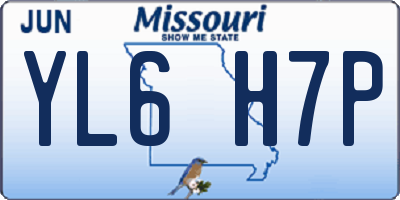 MO license plate YL6H7P