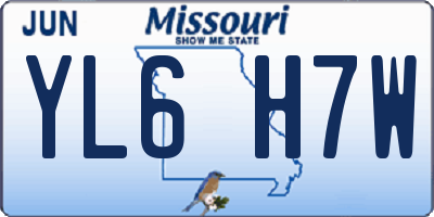 MO license plate YL6H7W