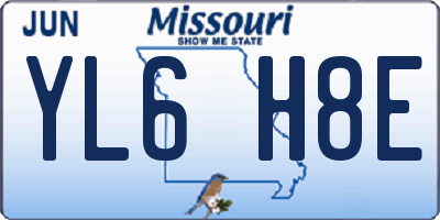 MO license plate YL6H8E