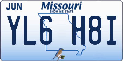 MO license plate YL6H8I