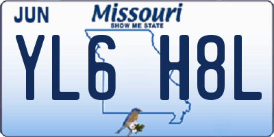 MO license plate YL6H8L