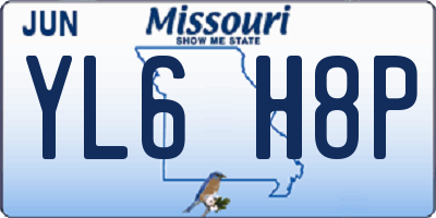 MO license plate YL6H8P