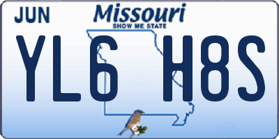 MO license plate YL6H8S
