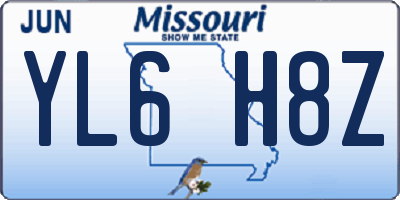 MO license plate YL6H8Z