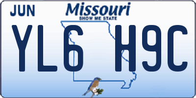 MO license plate YL6H9C