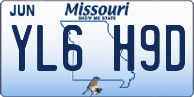 MO license plate YL6H9D