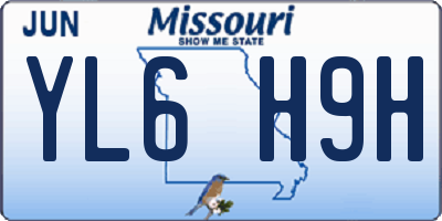 MO license plate YL6H9H