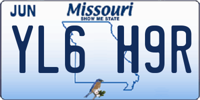 MO license plate YL6H9R