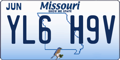 MO license plate YL6H9V
