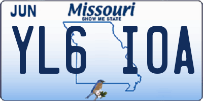 MO license plate YL6I0A