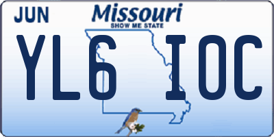 MO license plate YL6I0C