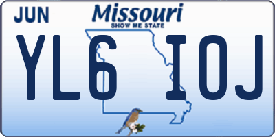 MO license plate YL6I0J
