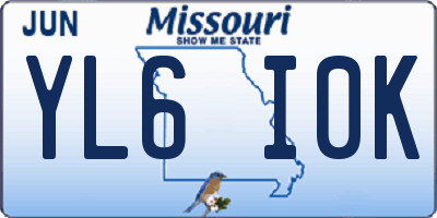 MO license plate YL6I0K