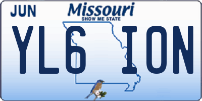 MO license plate YL6I0N
