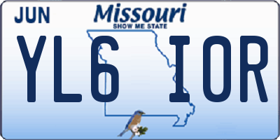 MO license plate YL6I0R