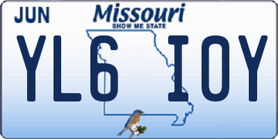 MO license plate YL6I0Y