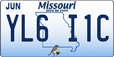 MO license plate YL6I1C