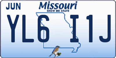MO license plate YL6I1J
