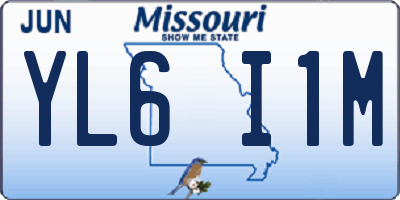 MO license plate YL6I1M