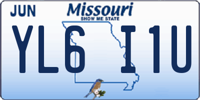 MO license plate YL6I1U
