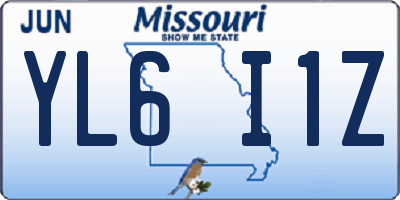 MO license plate YL6I1Z