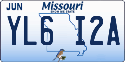 MO license plate YL6I2A