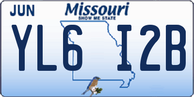 MO license plate YL6I2B