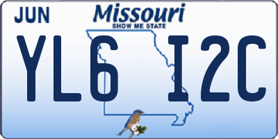 MO license plate YL6I2C