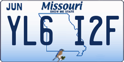 MO license plate YL6I2F