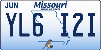MO license plate YL6I2I