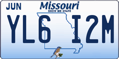 MO license plate YL6I2M