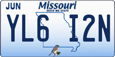 MO license plate YL6I2N