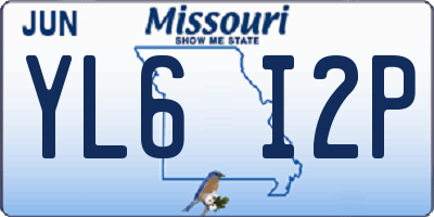MO license plate YL6I2P