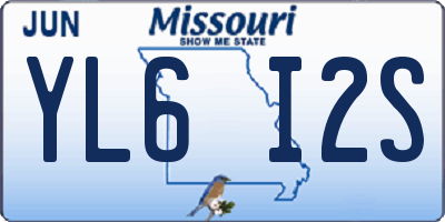 MO license plate YL6I2S