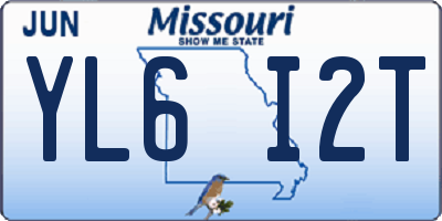 MO license plate YL6I2T
