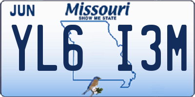 MO license plate YL6I3M