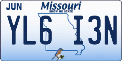 MO license plate YL6I3N